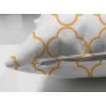 Çift Taraflı Beyaz Zeminli Gold Detaylı Ogea Dijital Baskılı Modern Süet Yastık Kırlent Kılıfı Realhomes