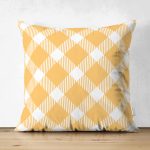 Çift Taraflı Beyaz Zemin Üzerinde Renkli Geometrik Desenli Dijital Baskılı Modern Süet Yastık Kılıfı Realhomes