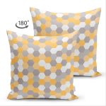 - Suet-K-7624-Gorsel2 - Realhomes Çift Taraflı Renkli Zemin Üzerinde Geometrik Çizim Dijital Baskılı Modern Süet Yastık Kırlent Kılıfı Realhomes