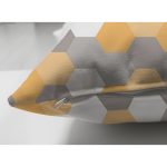 - Suet-K-7624-Gorsel3 - Realhomes Çift Taraflı Renkli Zemin Üzerinde Geometrik Çizim Dijital Baskılı Modern Süet Yastık Kırlent Kılıfı Realhomes