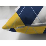 Çift Taraflı Beyaz Zemin Üzerinde Baklava Desenli Dijital Baskılı Modern Süet Yastık Kırlent Kılıfı Realhomes