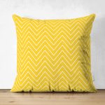 - Suet-K-7637-Gorsel1 - Realhomes Çift Taraflı Sarı Zemin Üzerinde Geometrik Çizimli Dijital Baskılı Modern Süet Yastık Kırlent Kılıfı Realhomes