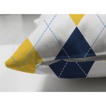 Çift Taraflı Beyaz Zemin Üzerinde Baklava Desenli Dijital Baskılı Modern Süet Yastık Kırlent Kılıfı Realhomes