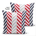 Çift Taraflı Beyaz Zemin Üzerinde Geometrik Çizimli Zigzag Desenli Süet Yastık Kırlent Kılıfı Realhomes