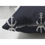 Çift Taraflı Renkli Zemin Üzerinde Çapa Desenli Dijital Baskılı Modern Süet Yastık Kırlent Kılıfı Realhomes