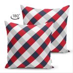 Çift Taraflı Beyaz Zemin Üzerinde Renkli Geometrik Desenli Dijital Baskılı Modern Süet Yastık Kılıfı Realhomes