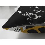 Çift Taraflı Beyaz Zeminli Gold Detaylı Oval Çizim Dijital Baskılı Modern Süet Yastık Kırlent Kılıfı Realhomes