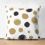 Çift Taraflı Beyaz Zemin Üzerinde Renkli Geometrik Desenli Dijital Baskılı Modern Süet Yastık Kılıfı Realhomes