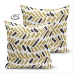 Çift Taraflı Beyaz Zemin Üzerinde Renkli Geometrik Çizimli Dijital Baskılı Modern Süet Yastık Kılıfı Realhomes