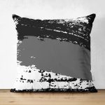 - Suet-K-7674-Gorsel1 - Realhomes  Çift Taraflı Beyaz Zemin Üzerinde Soyut Çizim Dijital Baskılı Modern Süet Yastık Kırlent Kılıfı Realhomes