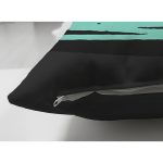 Çift Taraflı Siyah Zemin Üzerinde Renkli Geometrik Soyut Çizimli Süet Yastık Kırlent Kılıfı Realhomes