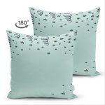 Çift Taraflı Pastel Zeminli Geometrik Çizimli Dijital Baskılı Modern Süet Yastık Kırlent Kılıfı Realhomes