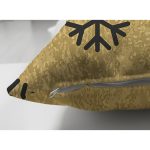 - Suet-K-7707-Gorsel3 - Realhomes Çift Taraflı Gold Zemin Üzerinde Siyah Renkli Kartanesi Desenli Modern Süet Yastık Kırlent Kılıfı Realhomes