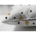 Çift Taraflı Beyaz Zemin Üzerinde Gold Detayli Çamağacı Desenli Modern Süet Yastık Kırlent Kılıfı Realhomes