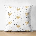 - Suet-K-7714-Gorsel1 - Realhomes Çift Taraflı Beyaz Zemin Üzerinde Gold Detaylı Geometrik Çizim Modern Süet Yastık Kırlent Kılıfı Realhomes