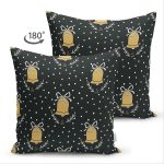 - Suet-K-7718-Gorsel2 - Realhomes Çift Taraflı Siyah Zeminli Gold Renkli Çan Desenli Dijital Baskılı Modern Süet Yastık Kırlent Kılıfı Realhomes
