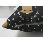 - Suet-K-7718-Gorsel3 - Realhomes Çift Taraflı Siyah Zeminli Gold Renkli Çan Desenli Dijital Baskılı Modern Süet Yastık Kırlent Kılıfı Realhomes