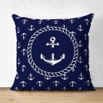 - Suet-K-7725-Gorsel1 - Realhomes Çift Taraflı Renkli Zemin Üzerinde Modern Çapa Desenli Süet Yastık Kırlent Kılıfı Realhomes