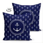 - Suet-K-7725-Gorsel2 - Realhomes Çift Taraflı Renkli Zemin Üzerinde Modern Çapa Desenli Süet Yastık Kırlent Kılıfı Realhomes