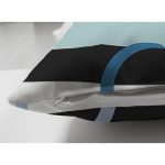 Çift Taraflı Siyah Zemin Üzerinde Renkli Geometrik Çizimli Dijital Baskılı Modern Süet Yastık Kılıfı Realhomes