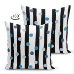 - Suet-K-7735-Gorsel2 - Realhomes Çift Taraflı Beyaz Zemin Üzerinde Geometrik Çizimli Renkli Puantiyeli Süet Yastık Kırlent Kılıfı Realhomes