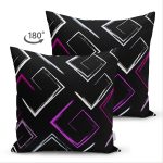 - Suet-K-7741-Gorsel2 - Realhomes Çift Taraflı Siyah Zemin Üzerinde Renkli Geometrik Desenli Dijital Baskılı Modern Süet Yastık Kılıfı Realhomes