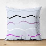 Çift Taraflı Renkli Zeminli Modern Soyut Çizimli Dijital Baskılı Modern Süet Yastık Kırlent Kılıfı Realhomes