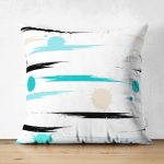 - Suet-K-7759-Gorsel1 - Realhomes Çift Taraflı Beyaz Zeminli Modern Puantiyeli Dijital Baskılı Modern Süet Yastık Kırlent Kılıfı Realhomes