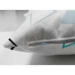 Çift Taraflı Beyeaz Zemin Üzerinde Renkli Modern Geometrik Desenli Süet Yastık Kırlent Kılıfı Realhomes