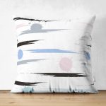 - Suet-K-7773-Gorsel1 - Realhomes Çift Taraflı Beyaz Zeminli Renkli Puantiyeli Dijital Baskılı Modern Süet Yastık Kırlent Kılıfı Realhomes