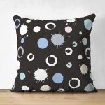 - Suet-K-7777-Gorsel1 - Realhomes Çift Taraflı Siyah Zemin Üzerinde Renkli Modern Geometrik Desenli Süet Yastık Kırlent Kılıfı Realhomes