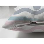 Çift Taraflı Beyaz Zemin Üzerinde Modern Çizgili Zigzag Desen Modern Süet Yastık Kırlent Kılıfı Realhomes