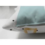 Çift Taraflı Beyaz Zemin Üzerinde Renkli Modern Desenli Siyah Puantiyeli Süet Yastık Kırlent Kılıfı Realhomes