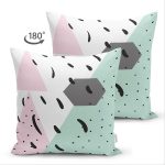 - Suet-K-7786-Gorsel2 - Realhomes Çift Taraflı Renkli Zemin Üzerinde Modern Desenli Siyah Puantiyeli Süet Yastık Kırlent Kılıfı Realhomes