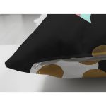 Çift Taraflı Renkli Zemin Üzerinde Gold Detaylı Modern Desenli Modern Süet Yastık Kırlent Kılıfı Realhomes