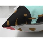 Çift Taraflı Renkli Zemin Üzerinde Gold Detaylı Modern Desenli Modern Süet Yastık Kırlent Kılıfı Realhomes