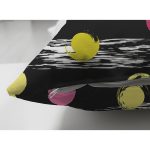 Çift Taraflı Siyah Zemin Üzerinde Renkli Puantiyeli Desenli Modern Süet Yastık Kırlent Kılıfı Realhomes