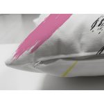 Çift Taraflı Beyaz Zemin Üzerinde Renkli Geometrik Desenli Dijital Baskılı Modern Süet Yastık Kılıfı Realhomes