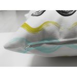 Çift Taraflı Beyaz Zemin Üzerinde Renkli Modern Zigzag Desenli Modern Süet Yastık Kırlent Kılıfı Realhomes