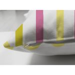 Çift Taraflı Beyaz Zemin Üzerinde Modern Renkli Çizgili Sarı Puantiyeli Süet Yastık Kırlent Kılıfı Realhomes