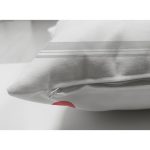 Çift Taraflı Beyaz Zemin Üzerinde Gri Modern Çizgili Kiraz Desenli Süet Yastık Kırlent Kılıfı Realhomes