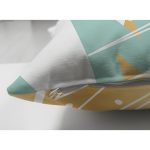 Çift Taraflı Beyaz Zeminli Renkli Modern Desenli Dijital Baskılı Modern Süet Yastık Kırlent Kılıfı Realhomes