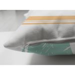 Çift Taraflı Beyaz Zeminli Renkli Modern Çizgili Dijital Baskılı Modern Süet Yastık Kırlent Kılıfı Realhomes