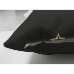 Çift Taraflı Siyah Zemin Üzerinde Gold Yıldız Detaylı Abajur Modern Süet Yastık Kırlent Kılıfı Realhomes