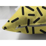 Çift Taraflı Sarı Zeminli Siyah Puantiye Desenli Dijital Baskılı Modern Süet Yastık Kırlent Kılıfı Realhomes