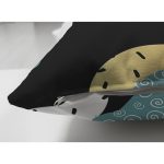 Çift Taraflı Siyah Zeminli Renkli Modern Desenli Dijital Baskılı Modern Süet Yastık Kırlent Kılıfı Realhomes