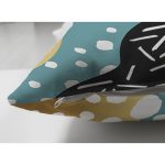 Çift Taraflı Renkli Zemin Üzerinde Modern Desenli Dijital Baskılı Modern Süet Yastık Kırlent Kılıfı Realhomes