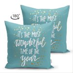 Çift Taraflı Renkli Zemin Üzerinde Gold Detaylı Dijital Baskılı Modern Süet Yastık Kırlent Kılıfı Realhomes