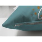 Çift Taraflı Renkli Zemin Üzerinde Gold Detaylı Dijital Baskılı Modern Süet Yastık Kırlent Kılıfı Realhomes