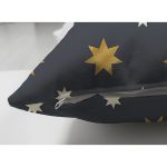 Çift Taraflı Renkli Zemin Üzerinde Gold Detaylı Yıldız Desenli Modern Süet Yastık Kırlent Kılıfı Realhomes